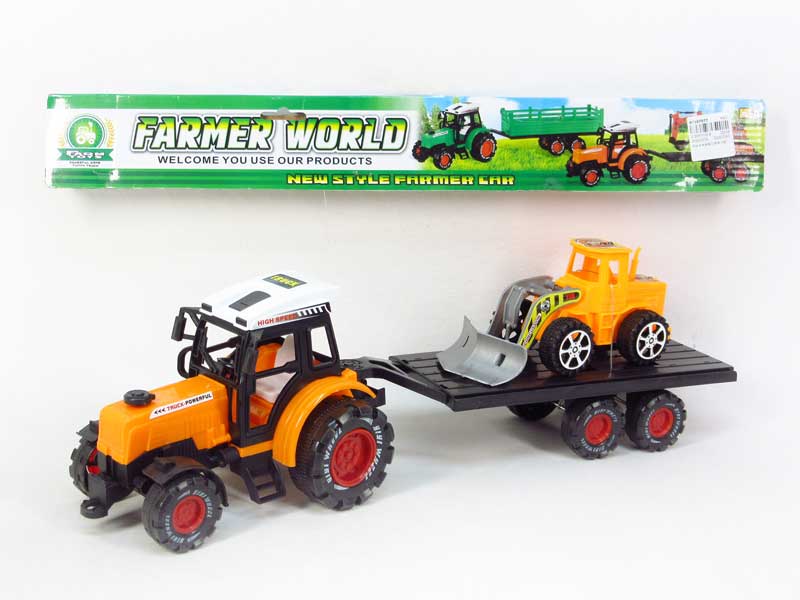 Friction Farmer Truck Tow Car(2C) toys