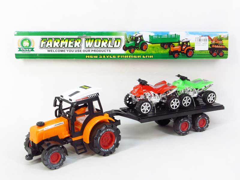 Friction Farmer Truck Tow Motorcycle（2C） toys