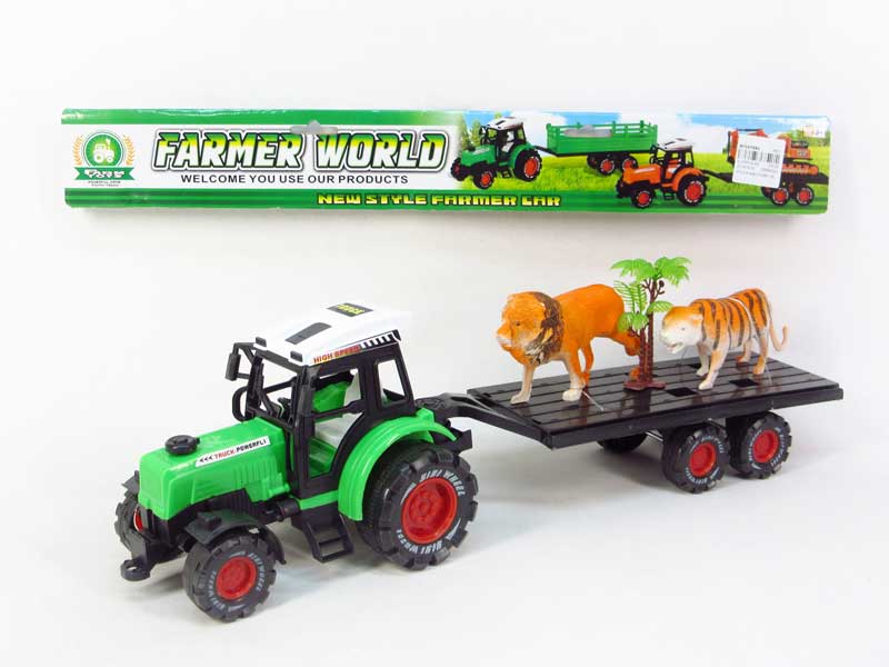 Friction Farmer Truck Tow Animals(2C) toys