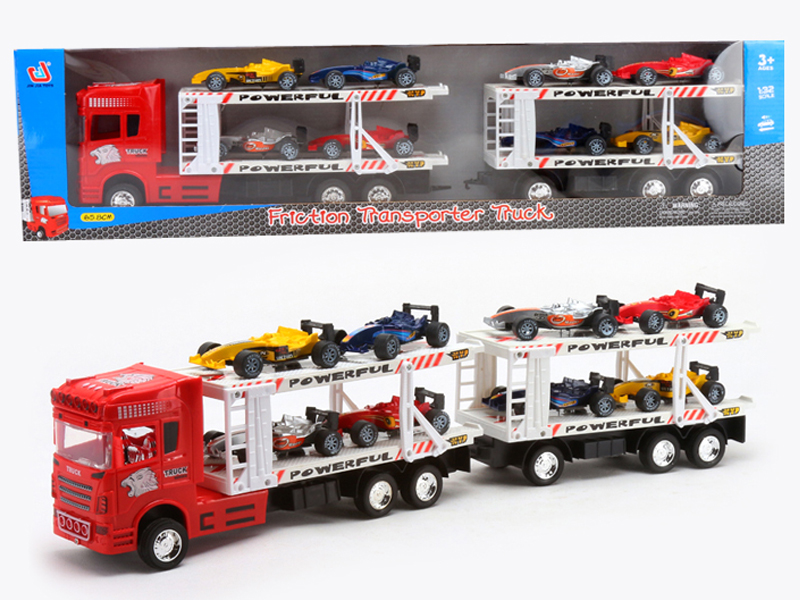 Friction Double Deck Truck Tow Car(3C) toys