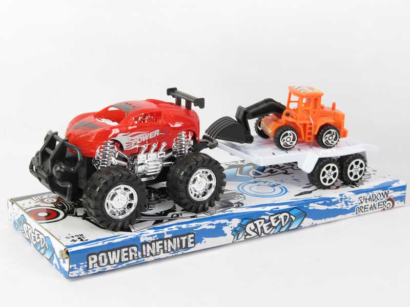 Friction Cross-country Racing Car Tow Construction Truck(4S) toys