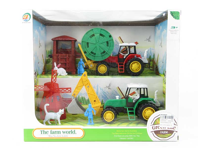 Friction Farmer Tractor Set(2in1) toys