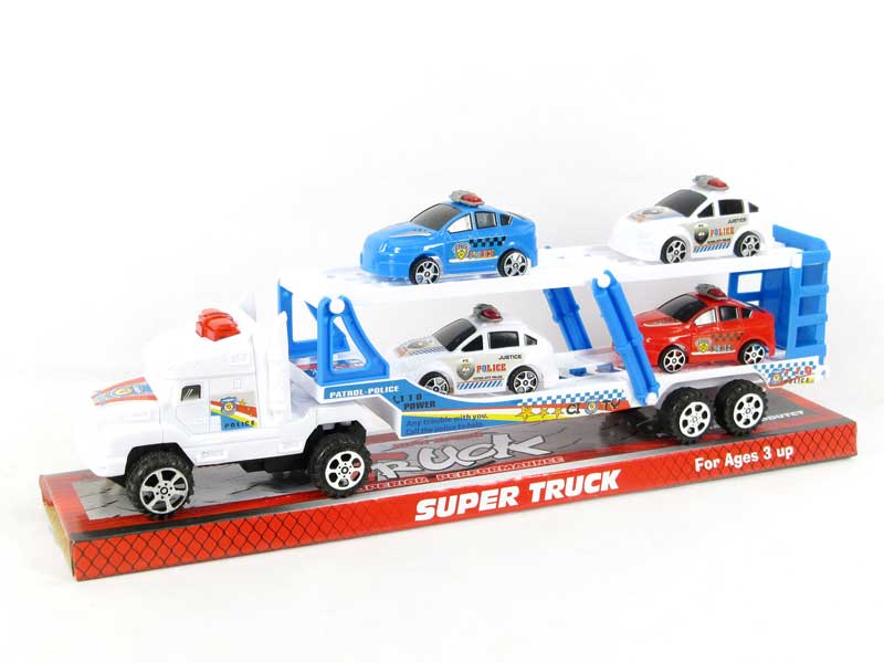 Friction Truck Tow Police Car W/L_M toys