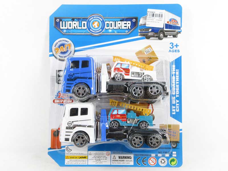Friction Truck Tow Free Wheel Car(2in1) toys