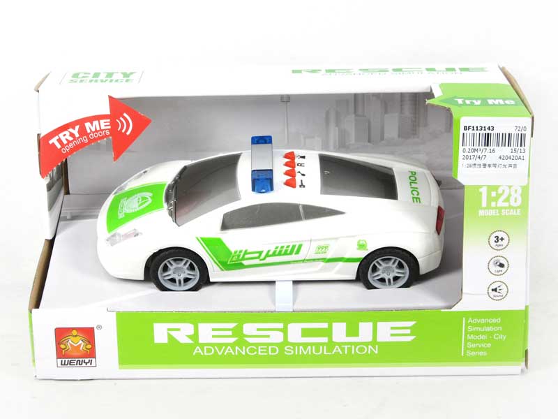 1:28 Friction Police Car W/L_S toys
