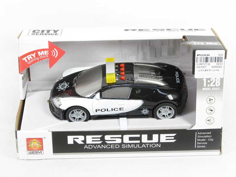 1:28 Friction Police Car W/L_S toys