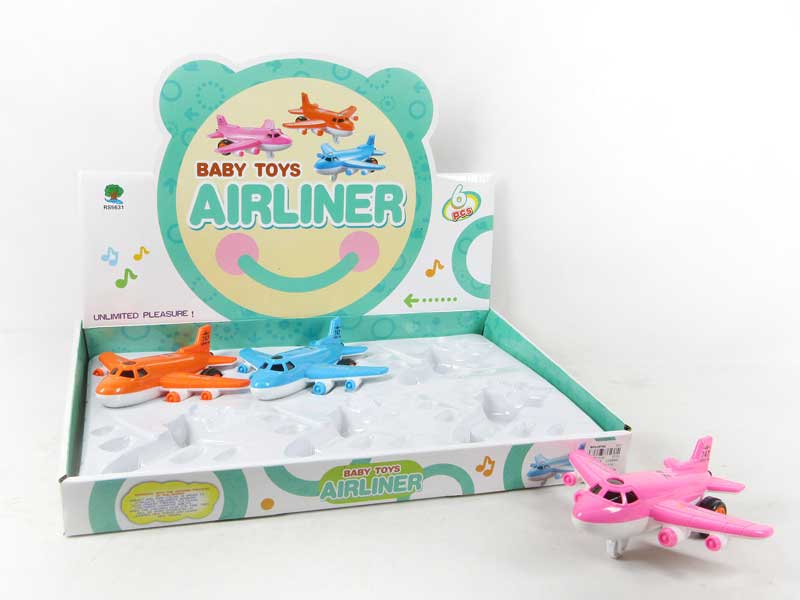 Friction Airplane W/L_M(6in1) toys