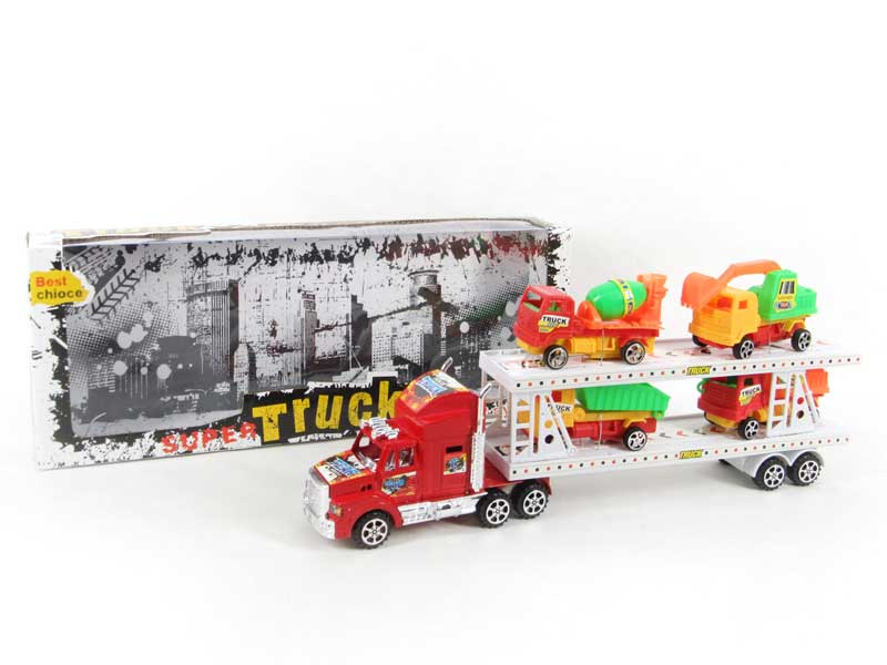 Friction Double Deck Trailer(3C) toys