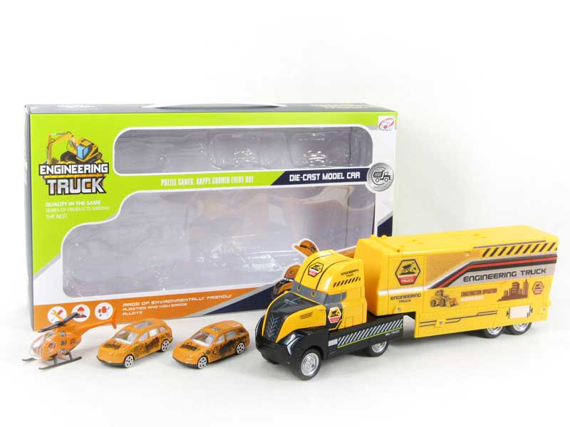 Die Cast Container Truck Set Friction toys