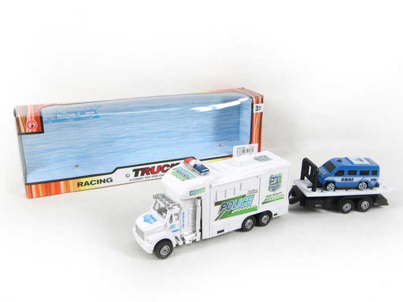 Friction Police Car Tow Motorcycle(3C) toys