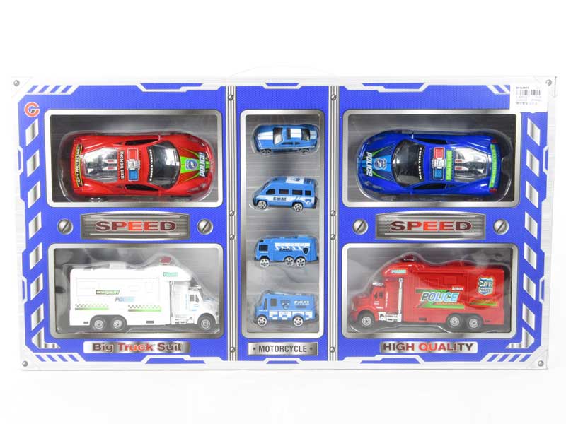 Friction Police Car Set(4in1) toys