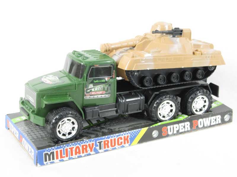 Friction Truck Tow Free WHeel Tank toys
