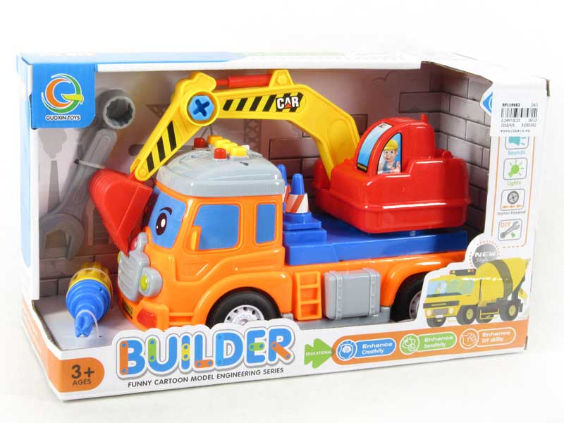 Friction Diy Construction Truck W/L_S toys