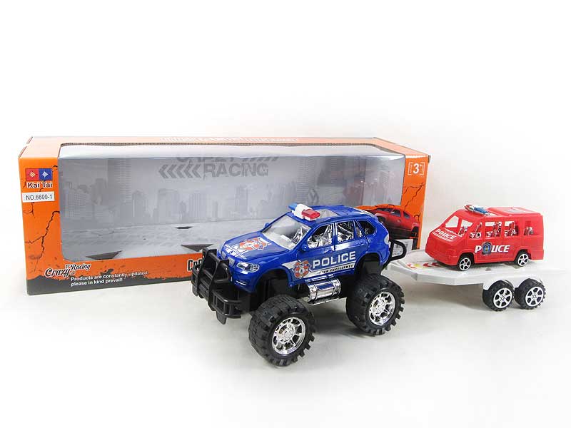 Friction Cross-country Police Car Tow Truck(2C) toys