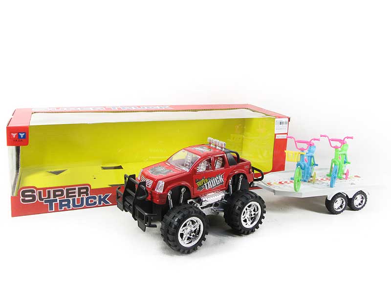 Friction Truck Tow Bike(2C) toys