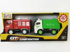 Friction Fire Engine & Car W/L_M(2PCS)