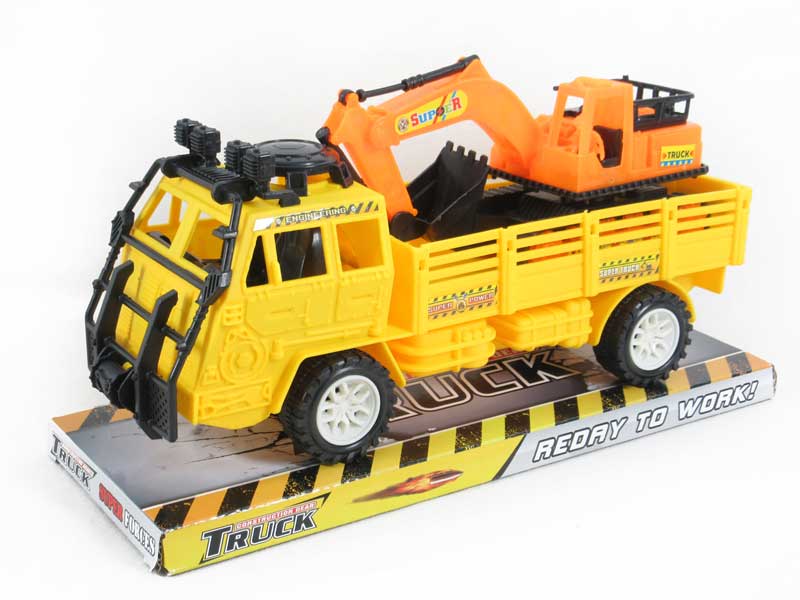 Friction Construction Truck Tow Free Wheel Excavator toys