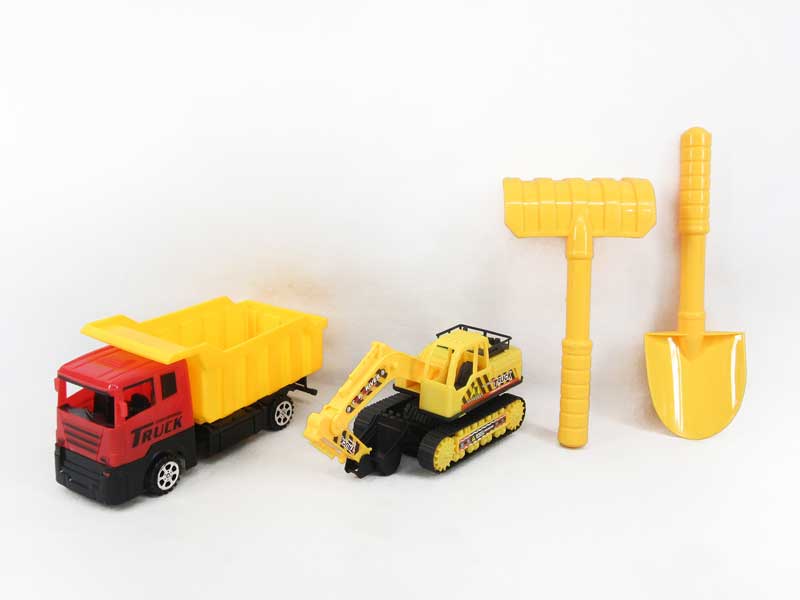 Friction Construction Truck & Free Wheel Construction Truck(2in1) toys