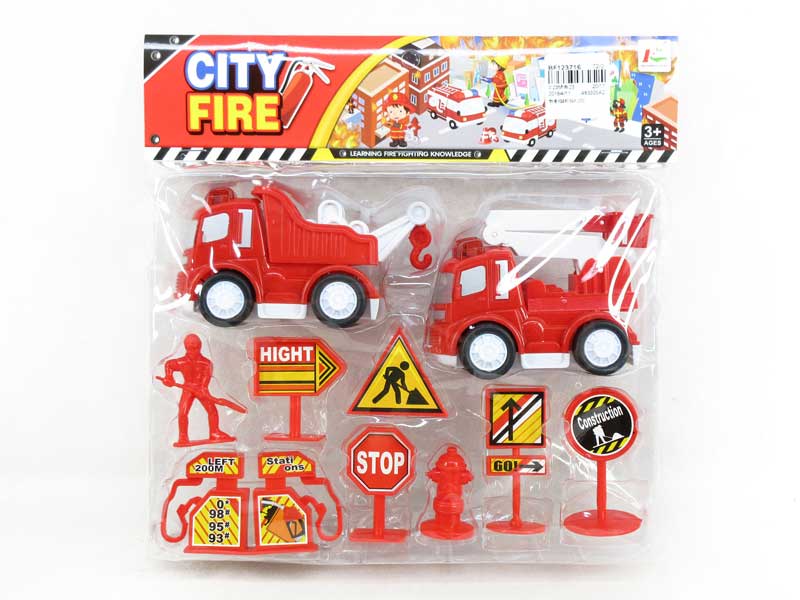 Friction Fire Engine Set W/L_M(2in1) toys