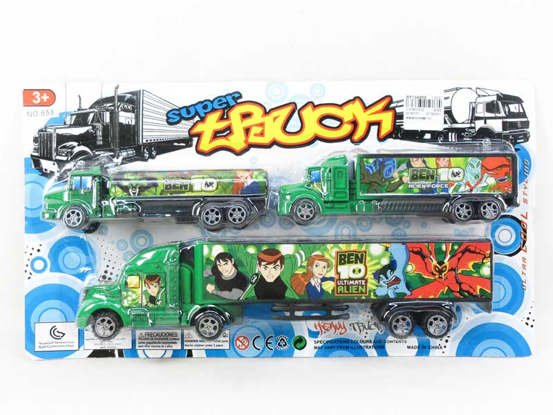 Friction Truck & Pull Back Container Truck(3in1) toys