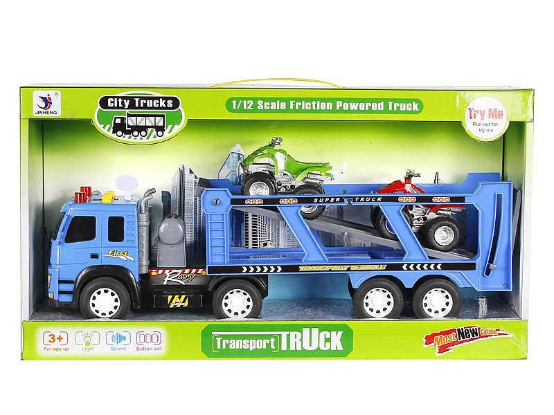 Friction Truck Tow Motorcycle W/L_IC toys