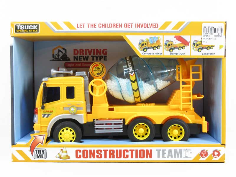 Friction Construction Truck with Light and Music Mixer Truck toys