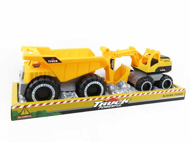 Friction Construction Truck & Free Wheel Car toys
