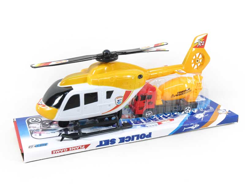 Fricton Helicopter & Free Wheel Construction Truck toys