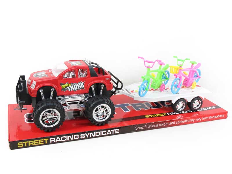 Friction Truck Tow Bike(2C) toys