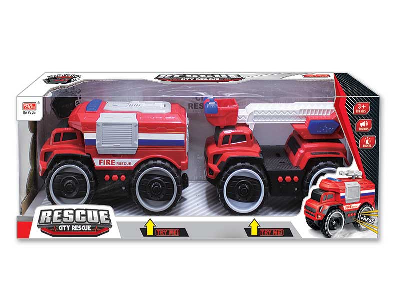 Friction Fire Engine W/L_S(2in1) toys