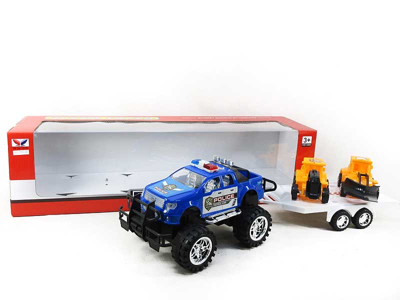 Friction Cross-country Police Car Tow Truck(2C) toys