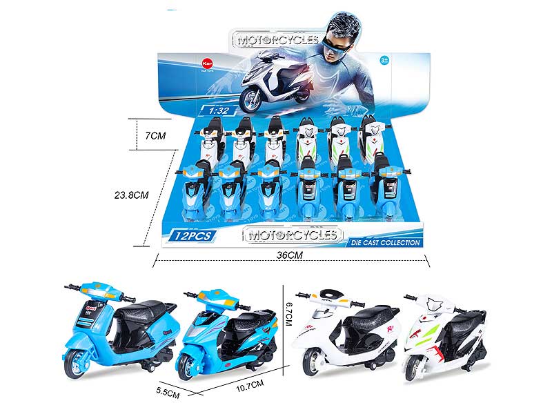Die Cast Motorcycle Friction(12in1) toys