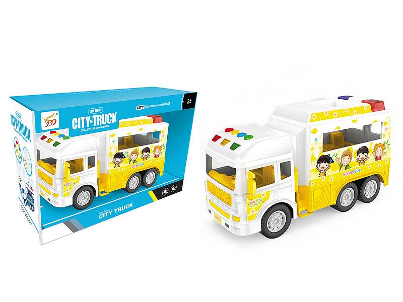 Friction School Bus W/L_S toys