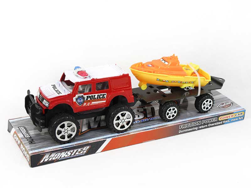Friction Truck Tow Boat(4S4C) toys