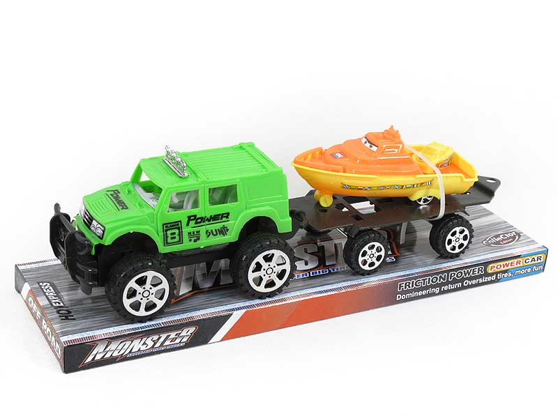 Friction Truck Tow Pull Back Boat(4S4C) toys