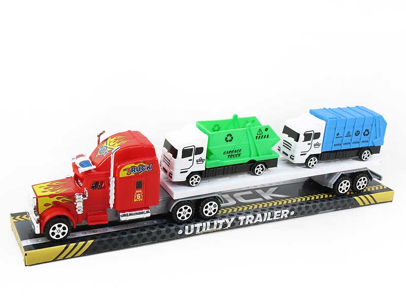 Friction Truck Tow Free Wheel  Sanitation Car(2C) toys