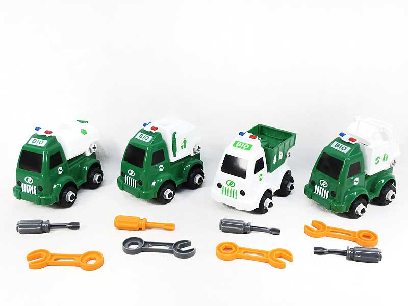 Friction Diy Sanitation Truck(4S) toys