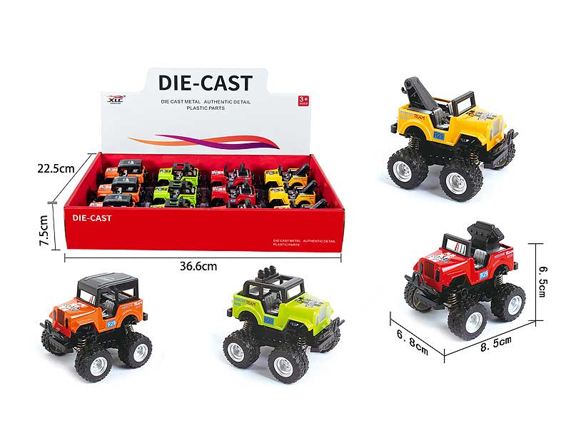 Die Cast Jeep Friction(12in1) toys