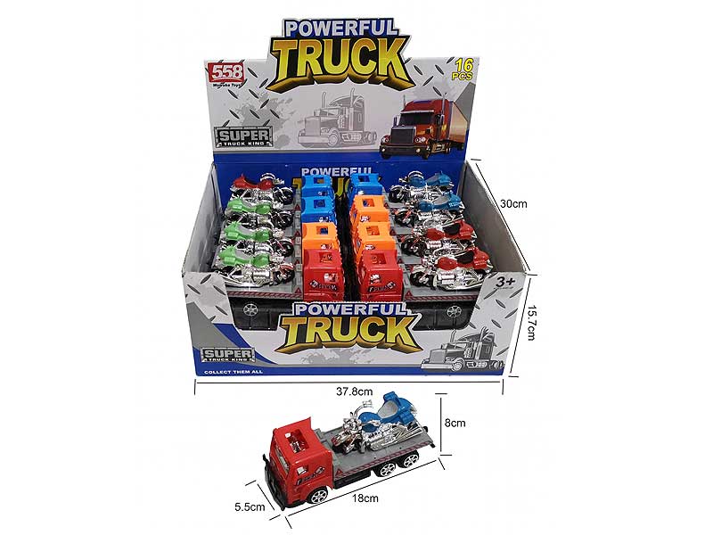Friction Truck Tow Free Wheel Motorcycle(16in1) toys