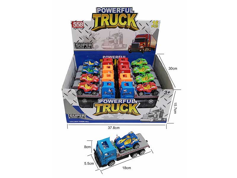 Friction Truck Tow Free Wheel Car(16in1) toys