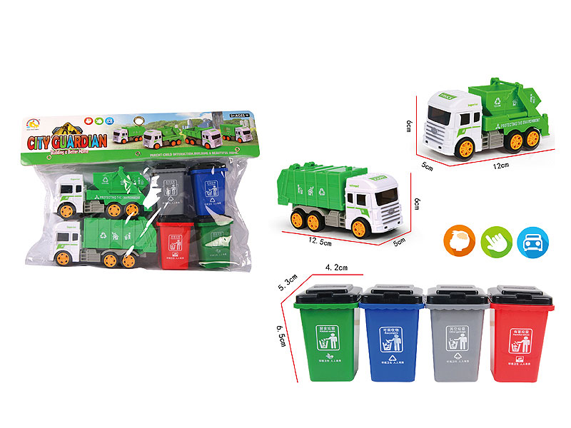 Friction Sanitation Truck & Trash toys