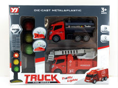 Die Cast Fire Engine Set Friction(2in1)