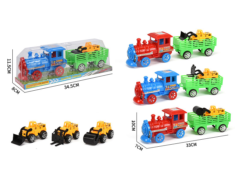 Friction Train Tow Free Wheel Construction Truck(3S2C) toys