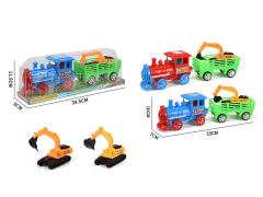 Friction Train Tow Free Wheel Construction Truck(2S2C)