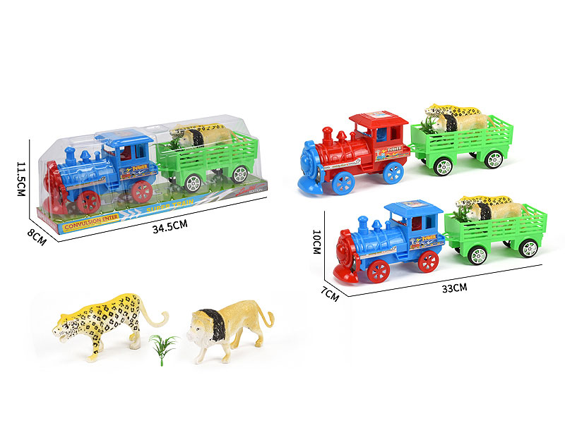 Friction Train Tow Animal(2C) toys
