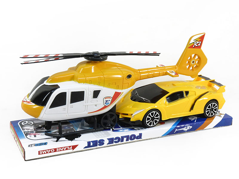 Fricton Helicopter & Free Wheel Car toys