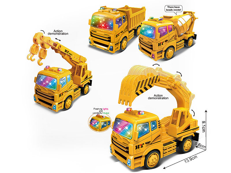 Friction Construction Truck W/L(4S) toys