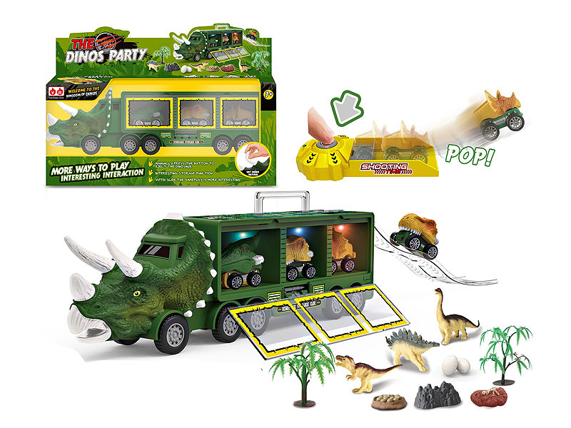 Friction Dinosaur Storage Car Set W/L_M toys