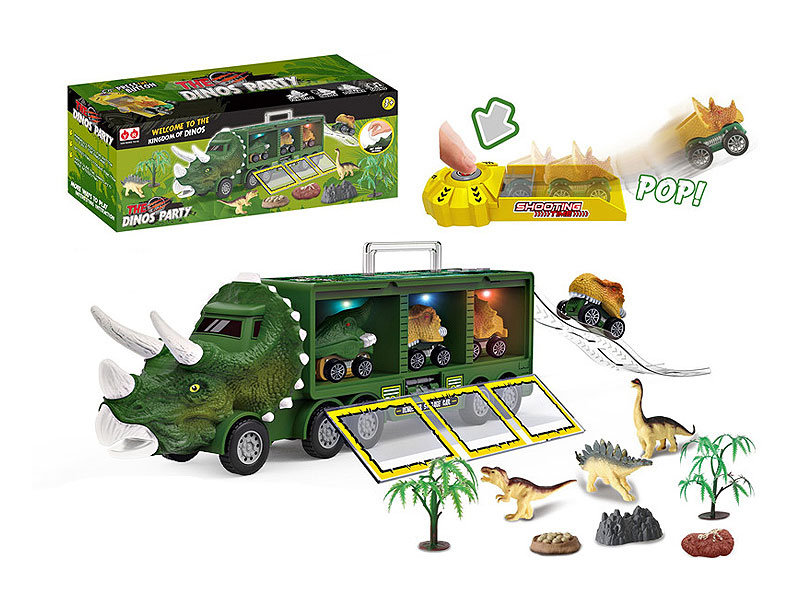 Friction Dinosaur Storage Car Set W/L_M toys