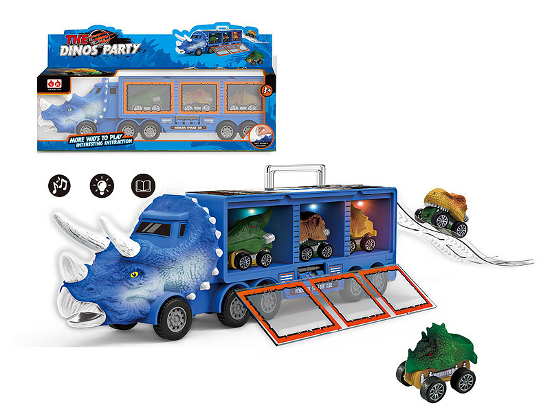 Friction Dinosaur Storage Car Set W/L_M toys